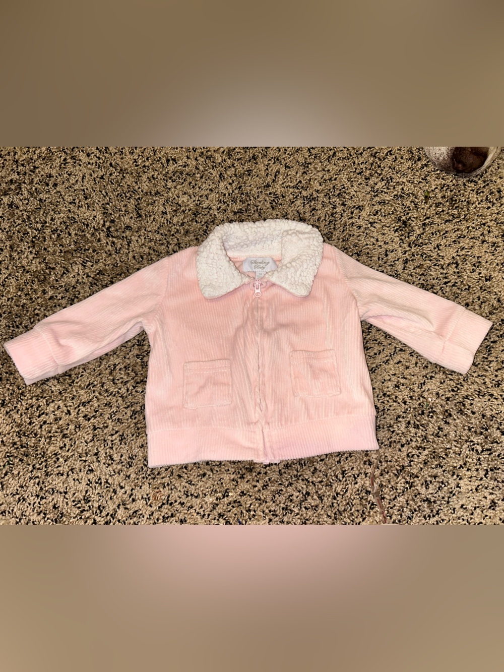 Sterling Baby corduroy jacket pink fur collar 9m